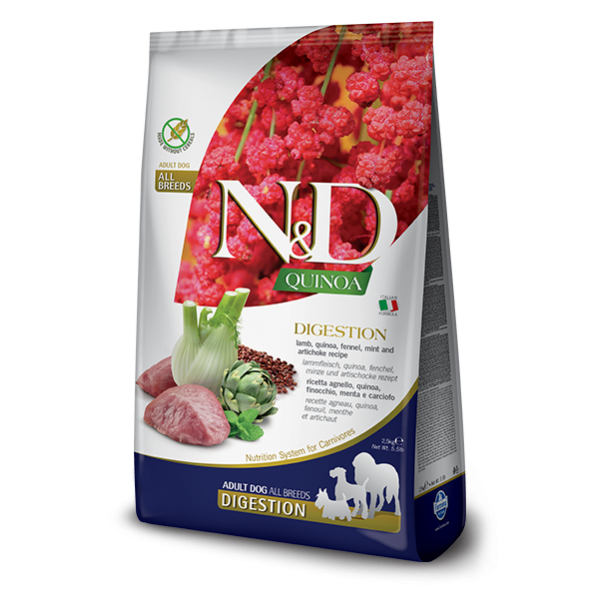 N&D KİNOA SERİSİ DİGESTİON LAMB&BROKİLİ& TAHILSIZ KÖPEK MAMASI 2,5KG